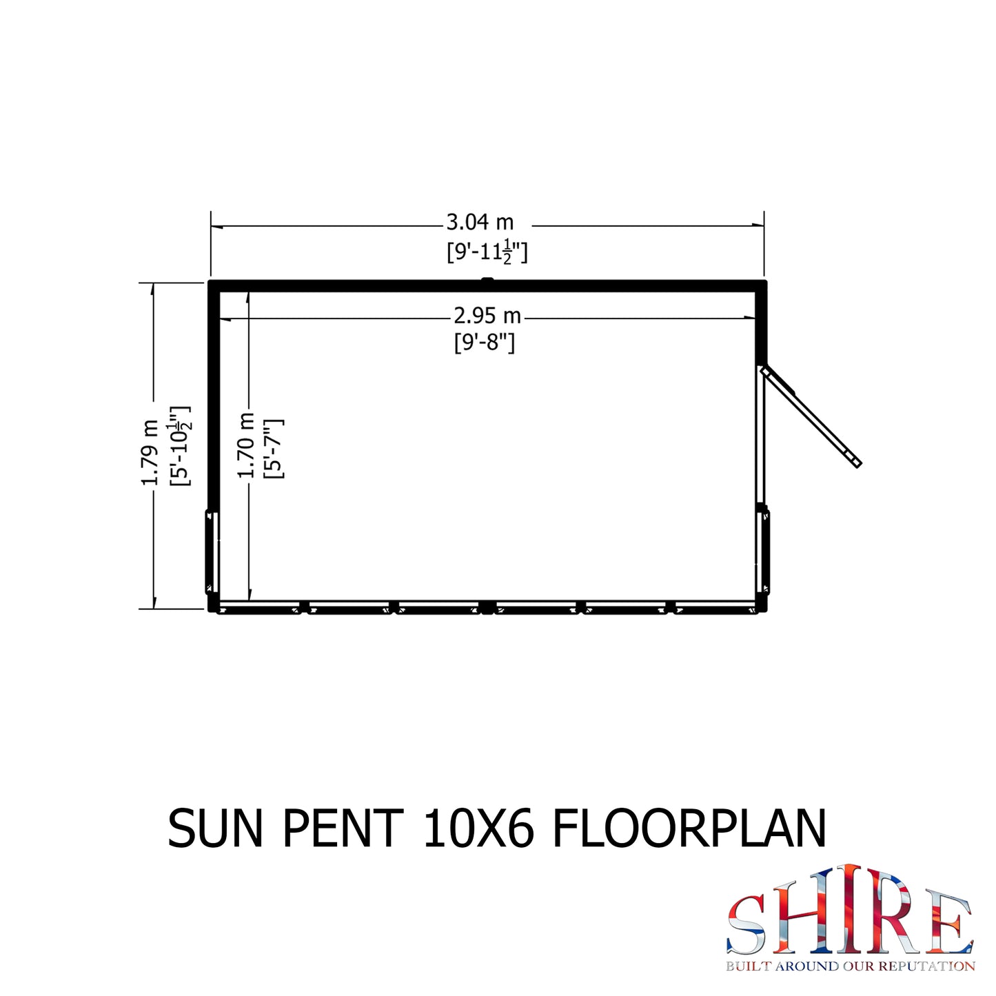 Shire Sun Pent Shiplap Potting Shed 10x6