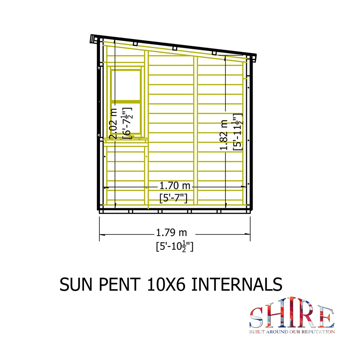 Shire Sun Pent Shiplap Potting Shed 10x6