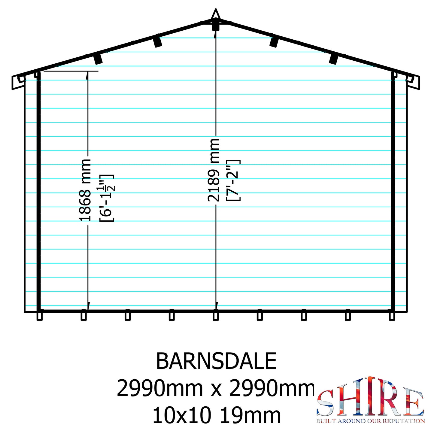 Shire Barnsdale 19mm Log Cabin 10x10