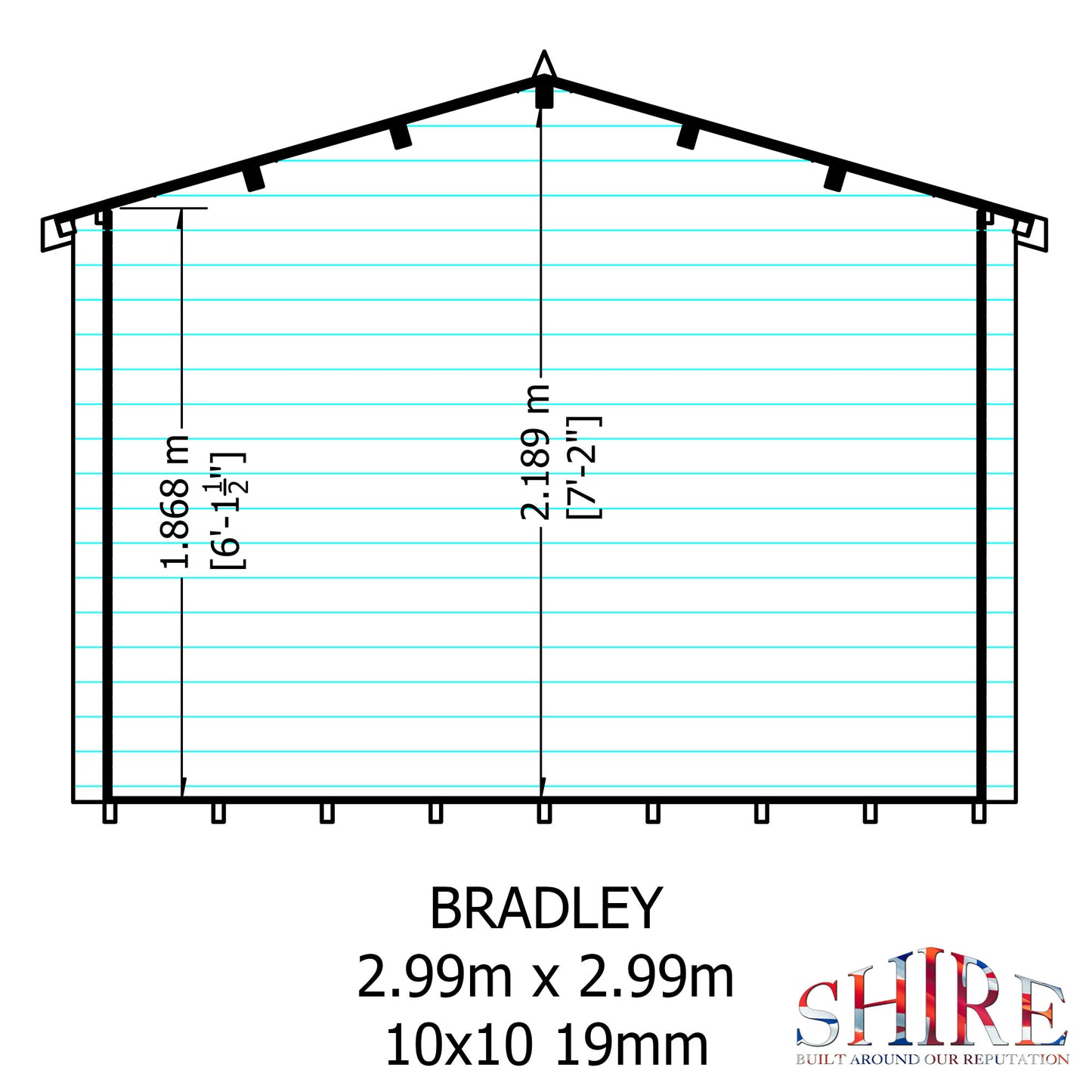 Shire Bradley 19mm Log Cabin 10x10