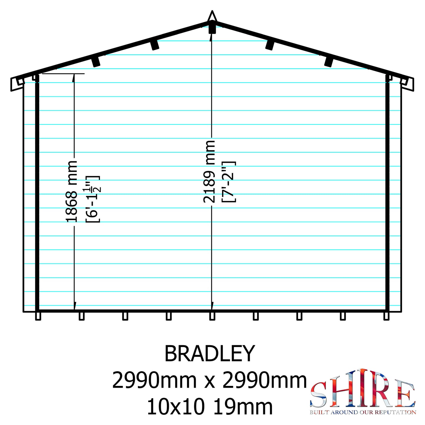 Shire Bradley 19mm Log Cabin 10x10