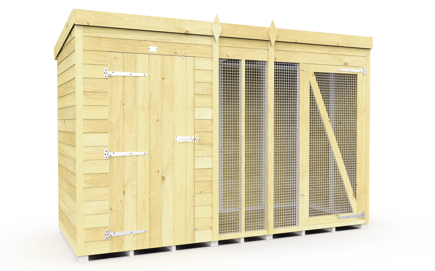 Elmstead Full Height Dog Kennel And Run External View