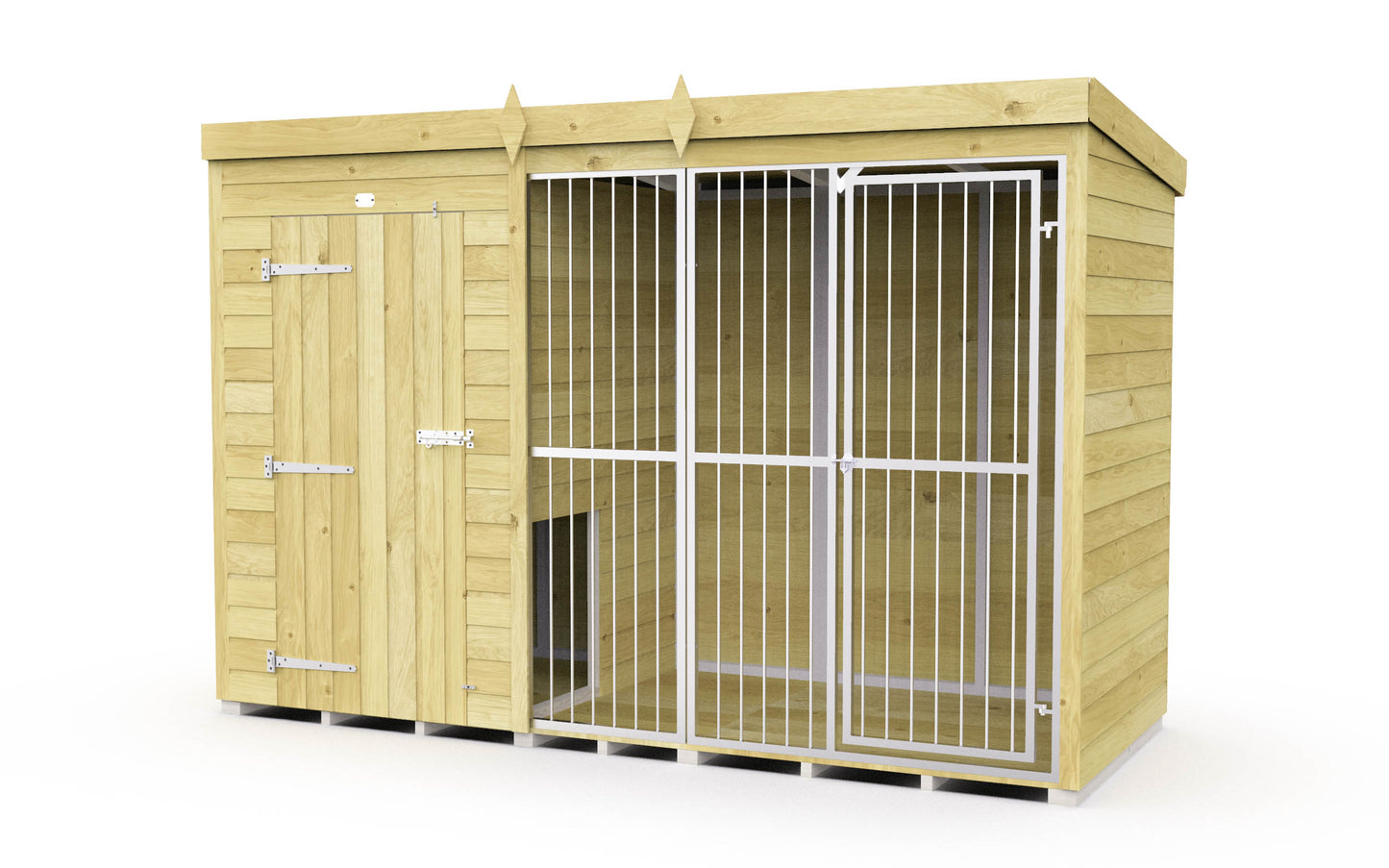 Elmstead Full Height Dog Kennel With Bars External View