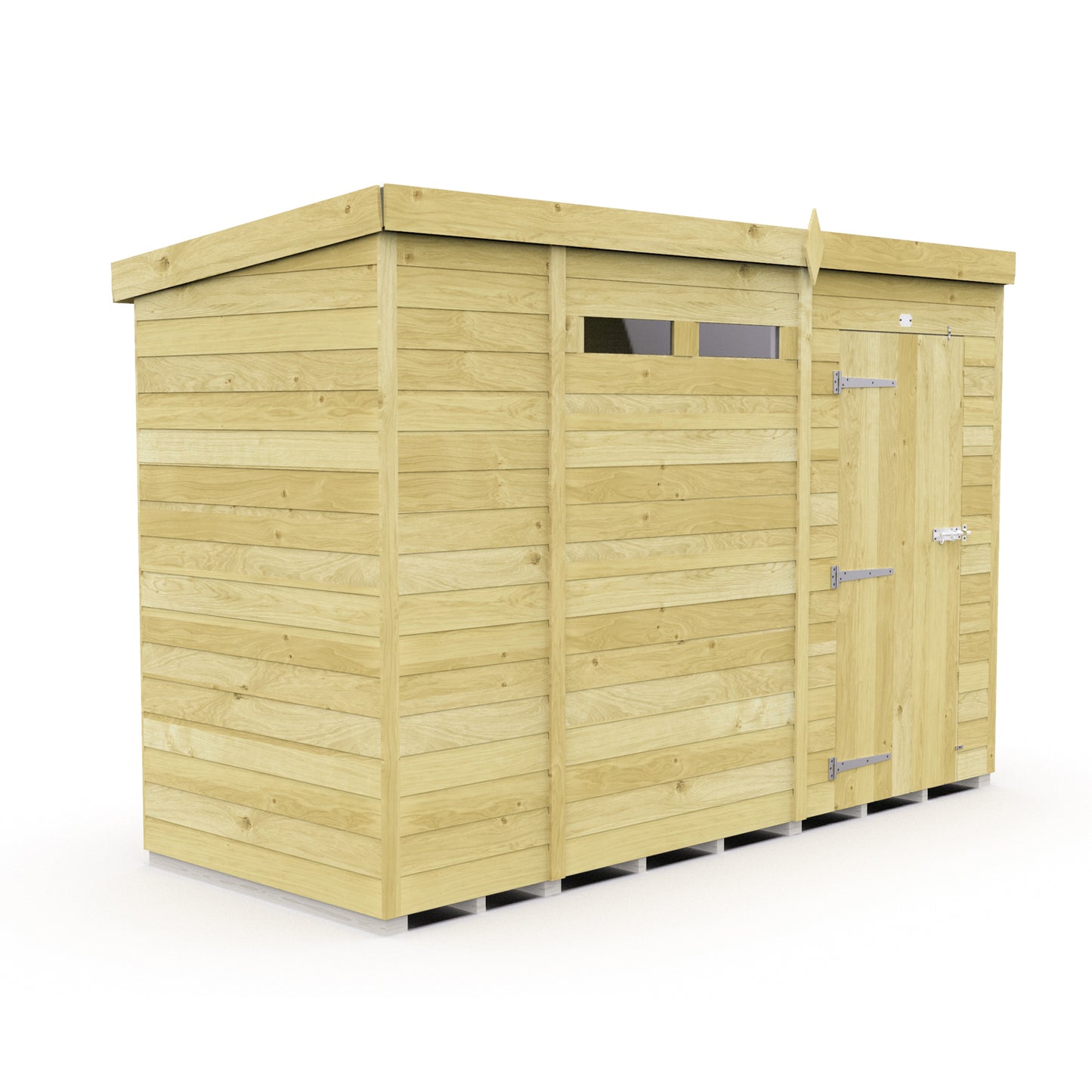 Elmstead Pent Security Shed Single Door External View