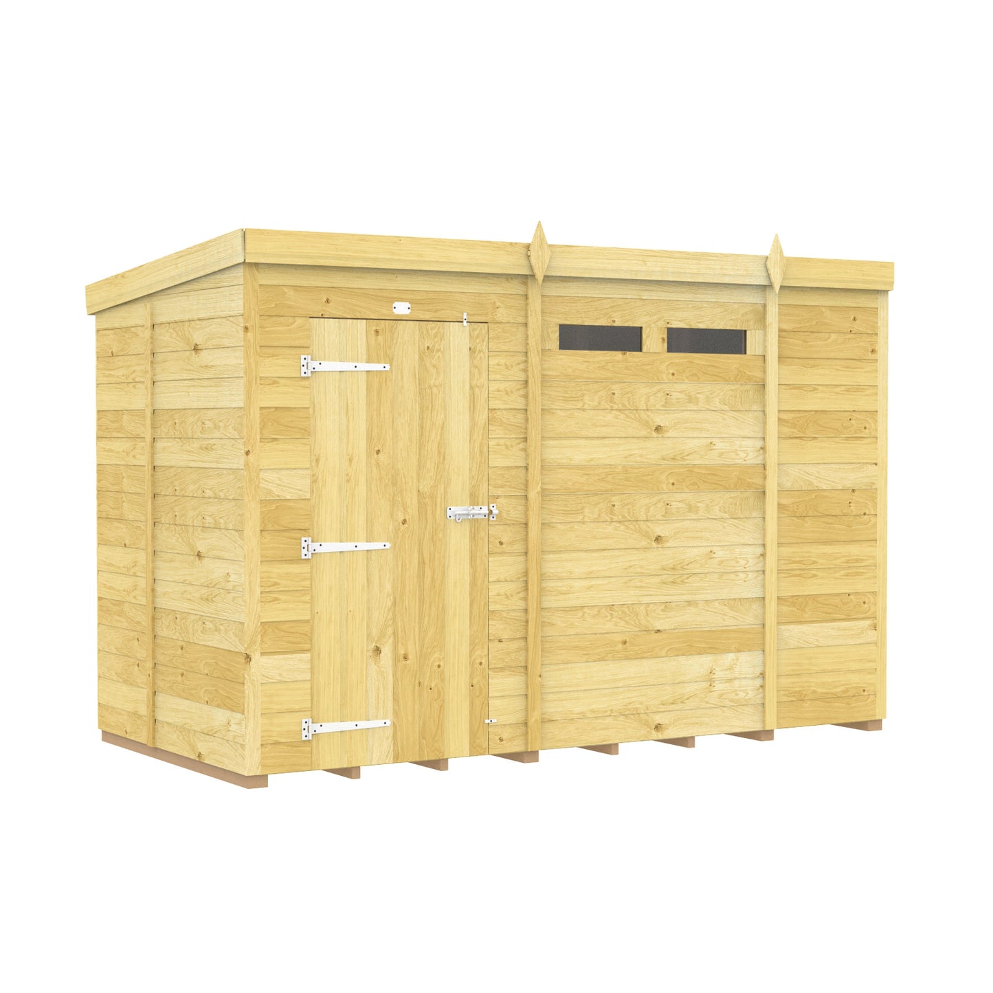 Elmstead Pent Security Shed Single Door External View