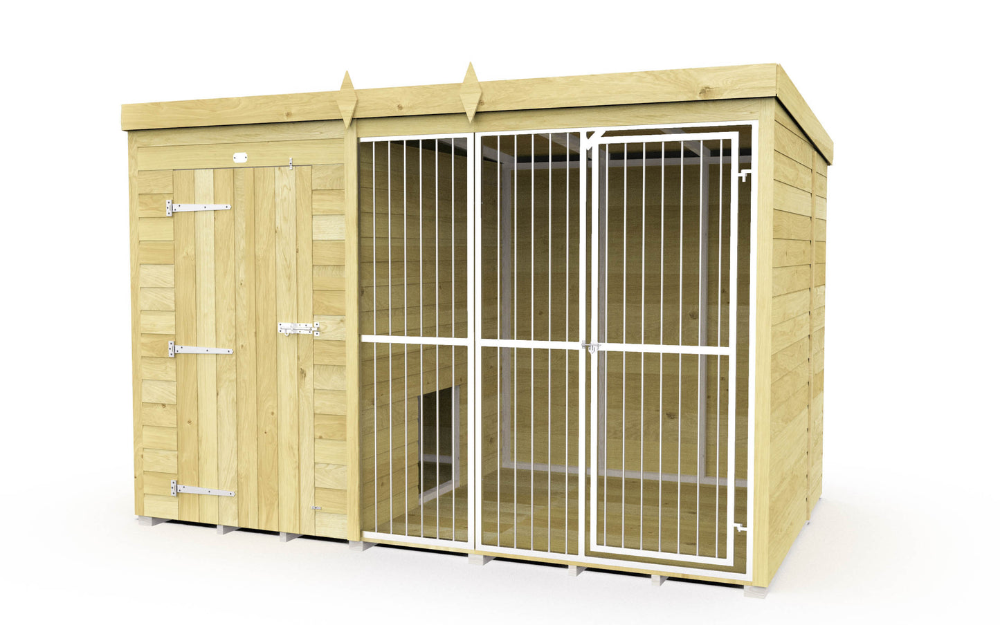 Elmstead Full Height Dog Kennel With Bars External View