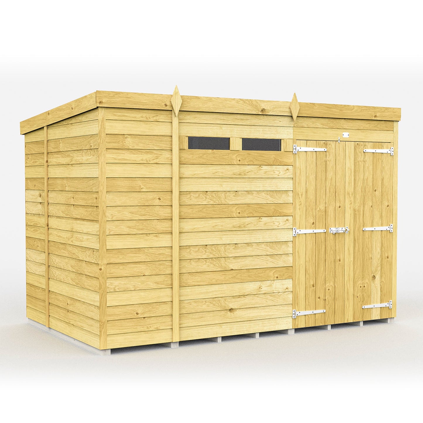 Elmstead Pent Security Shed Double Door External View