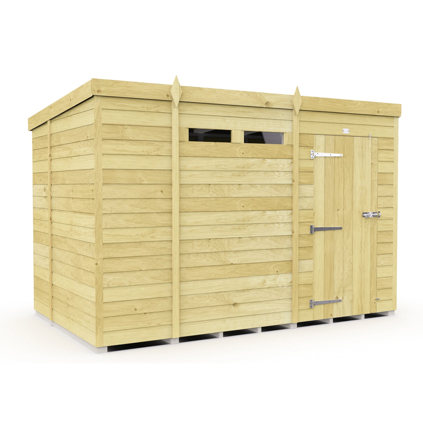 Elmstead Pent Security Shed Single Door External View