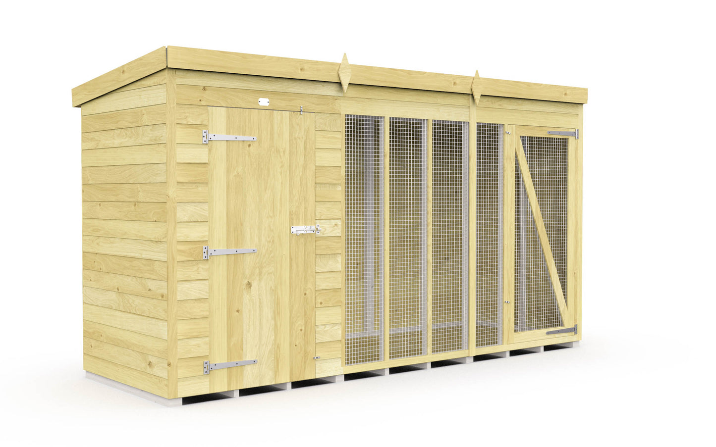Elmstead Full Height Dog Kennel And Run External View