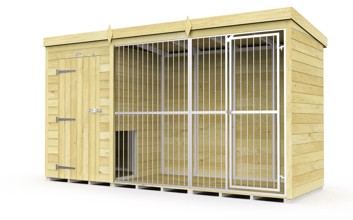 Elmstead Full Height Dog Kennel With Bars External View