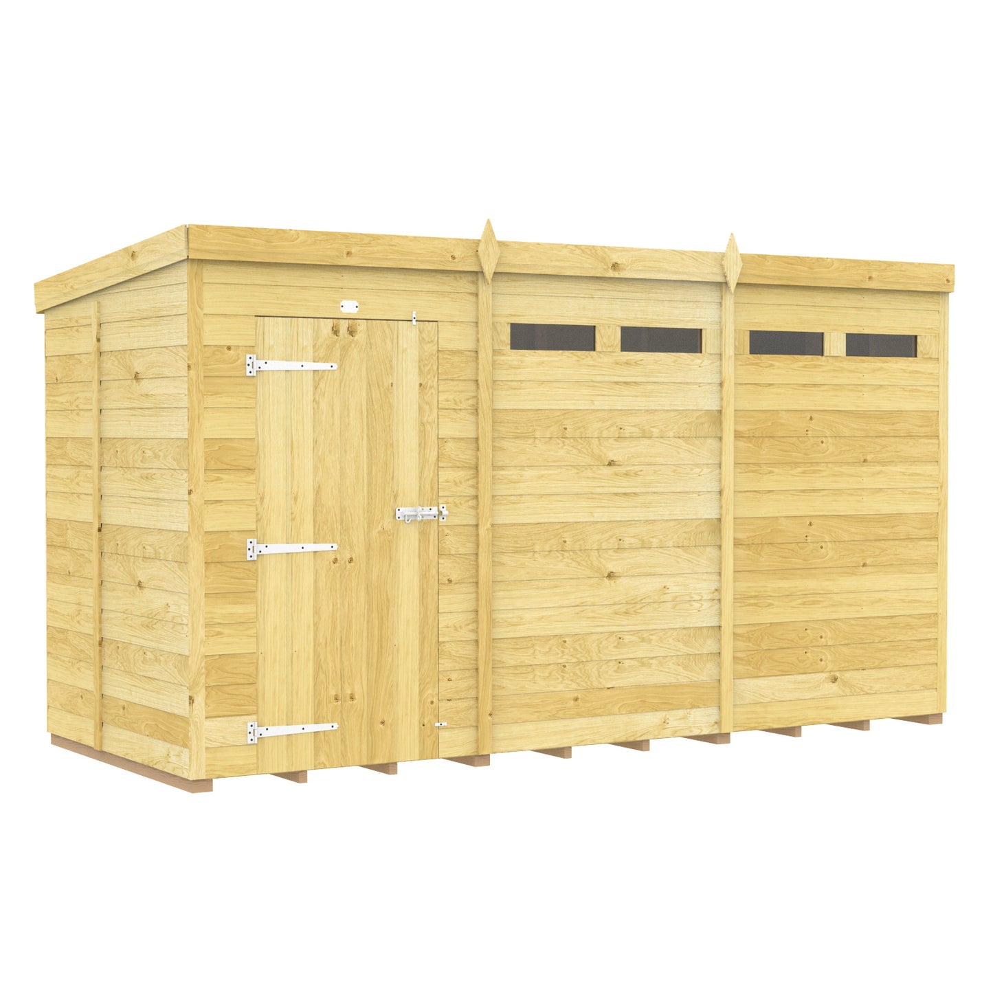 Elmstead Pent Security Shed Single Door External View