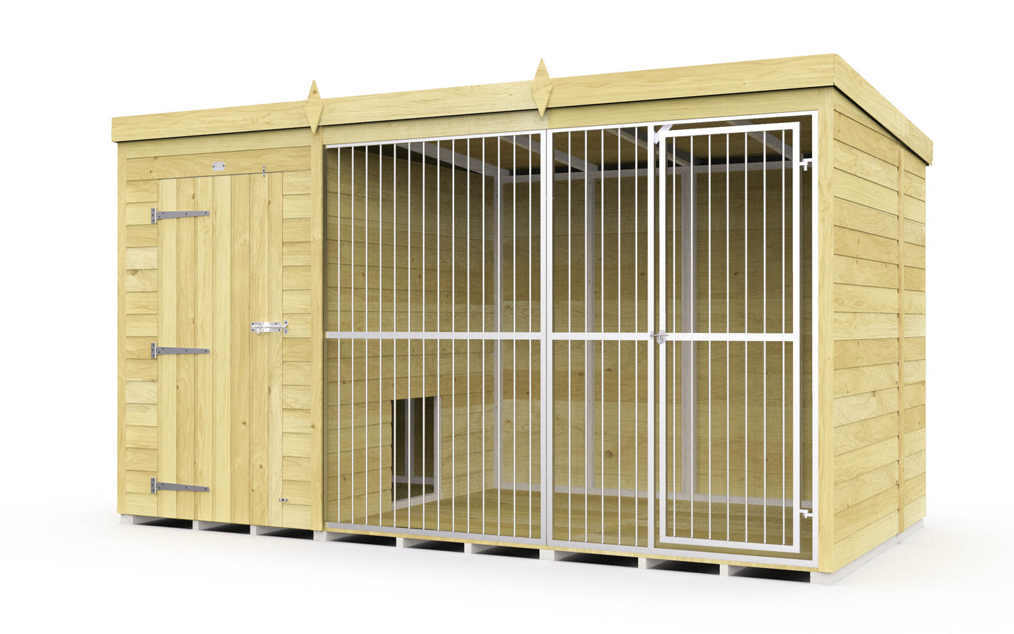 Elmstead Full Height Dog Kennel With Bars External View