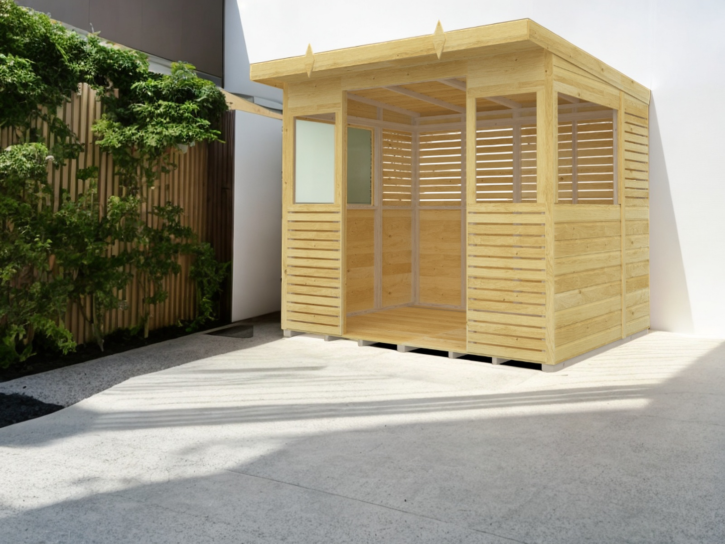 Elmstead Pent BBQ Shelter External View