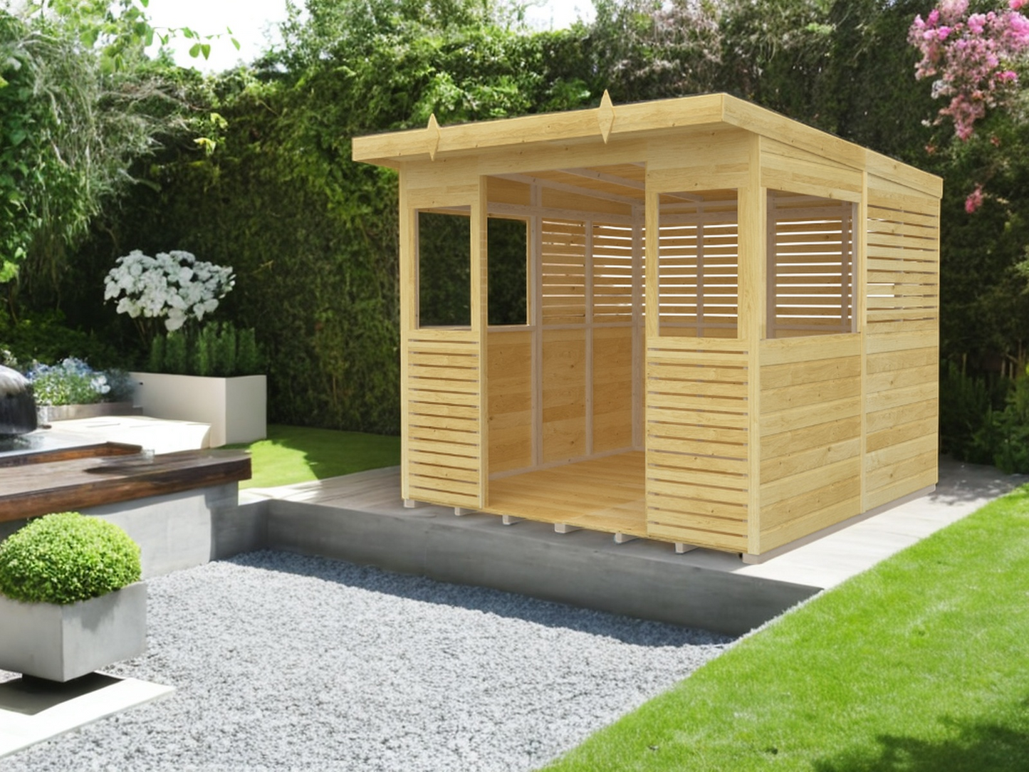 Elmstead Pent BBQ Shelter External View