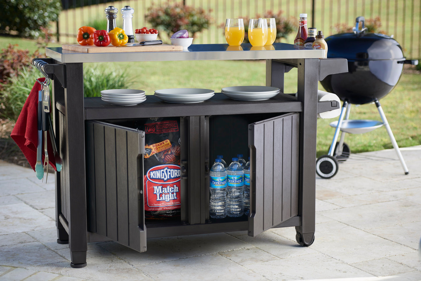Keter Unity XL Outdoor Kitchen Prep Cart with Storage