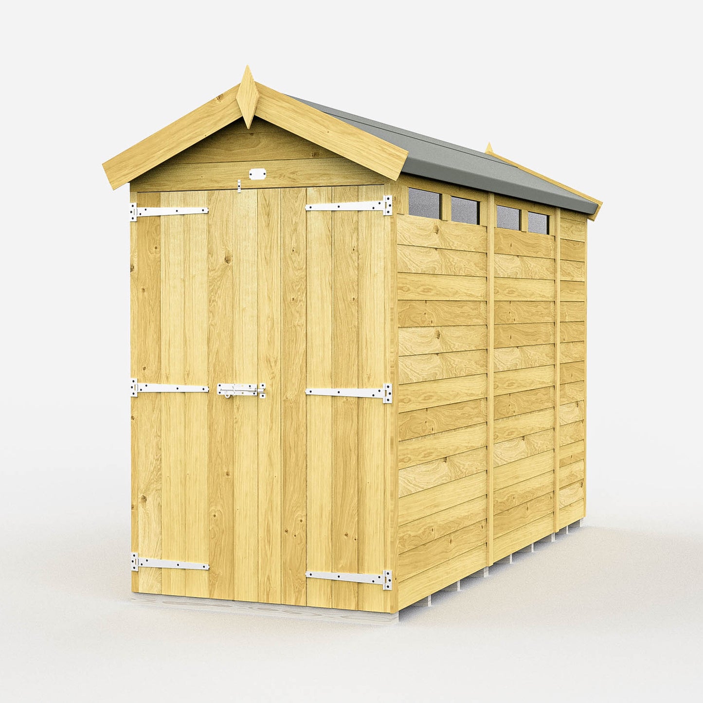 Elmstead Apex Security Shed Double Door External View