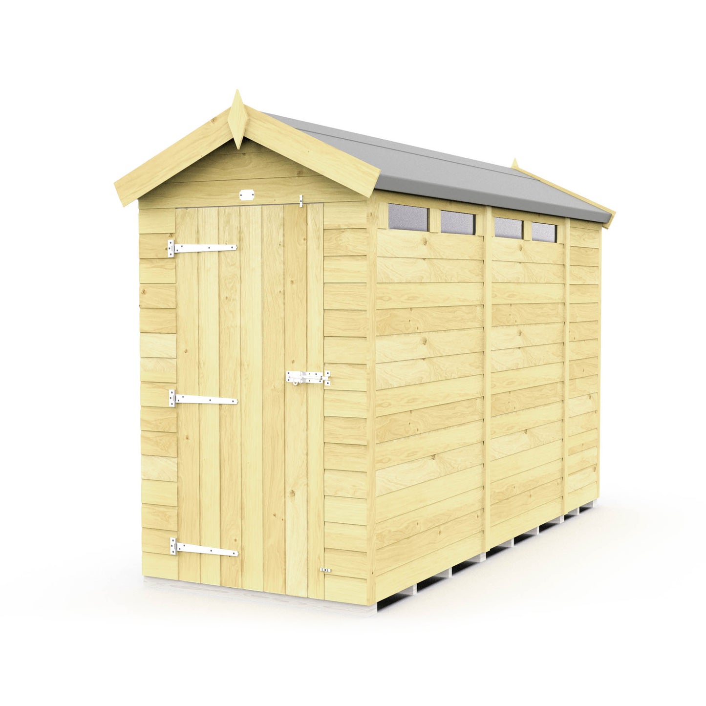 Elmstead Apex Security Shed Single Door External View