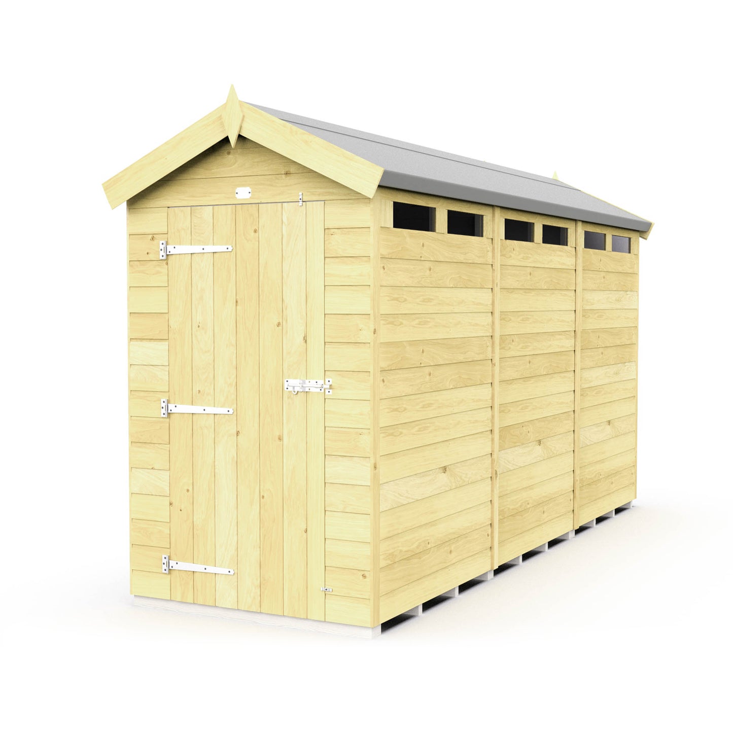 Elmstead Apex Security Shed Single Door External View