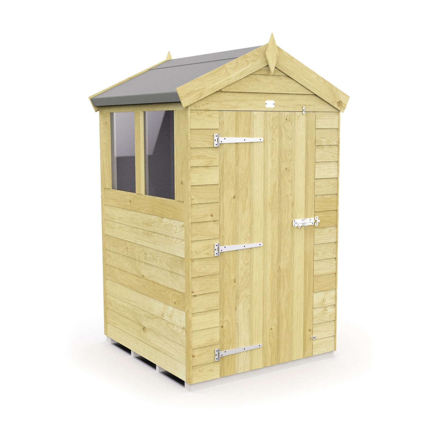 Elmstead Apex Shed Single Door With Windows External View