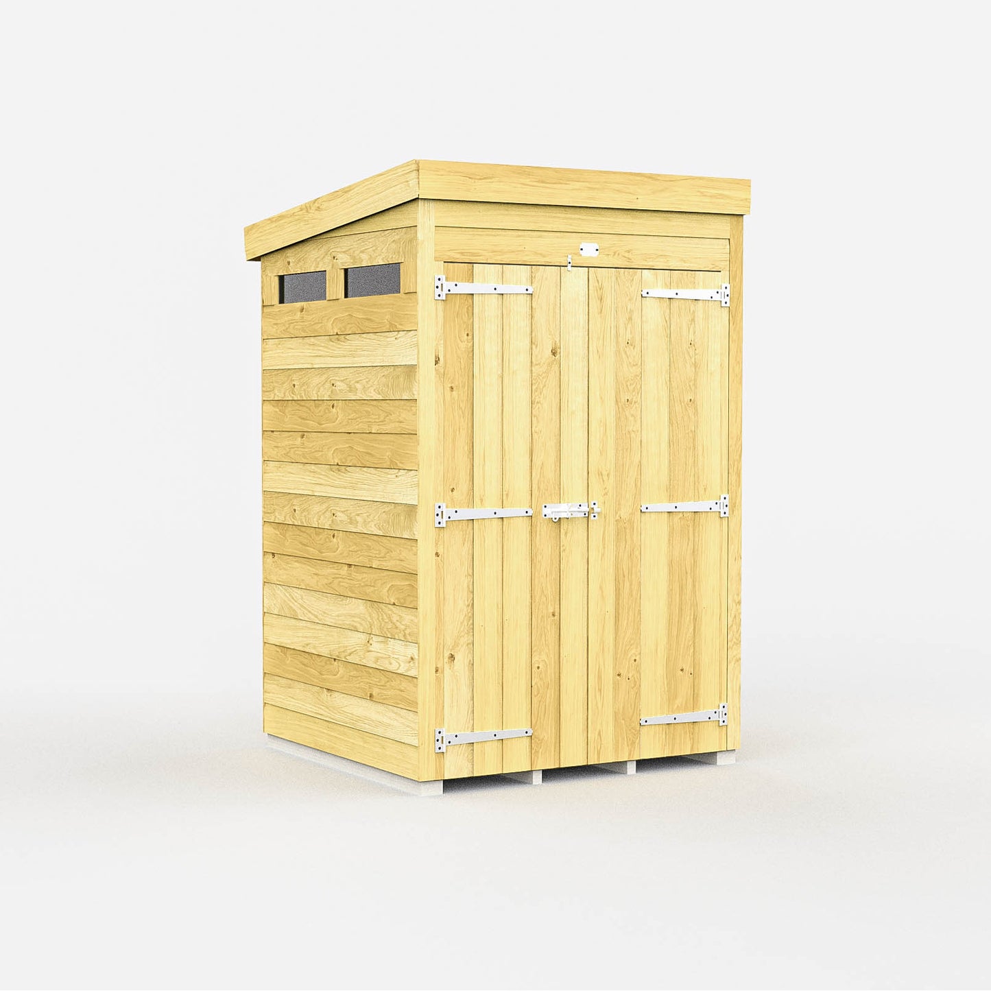 Elmstead Pent Security Shed Double Door External View