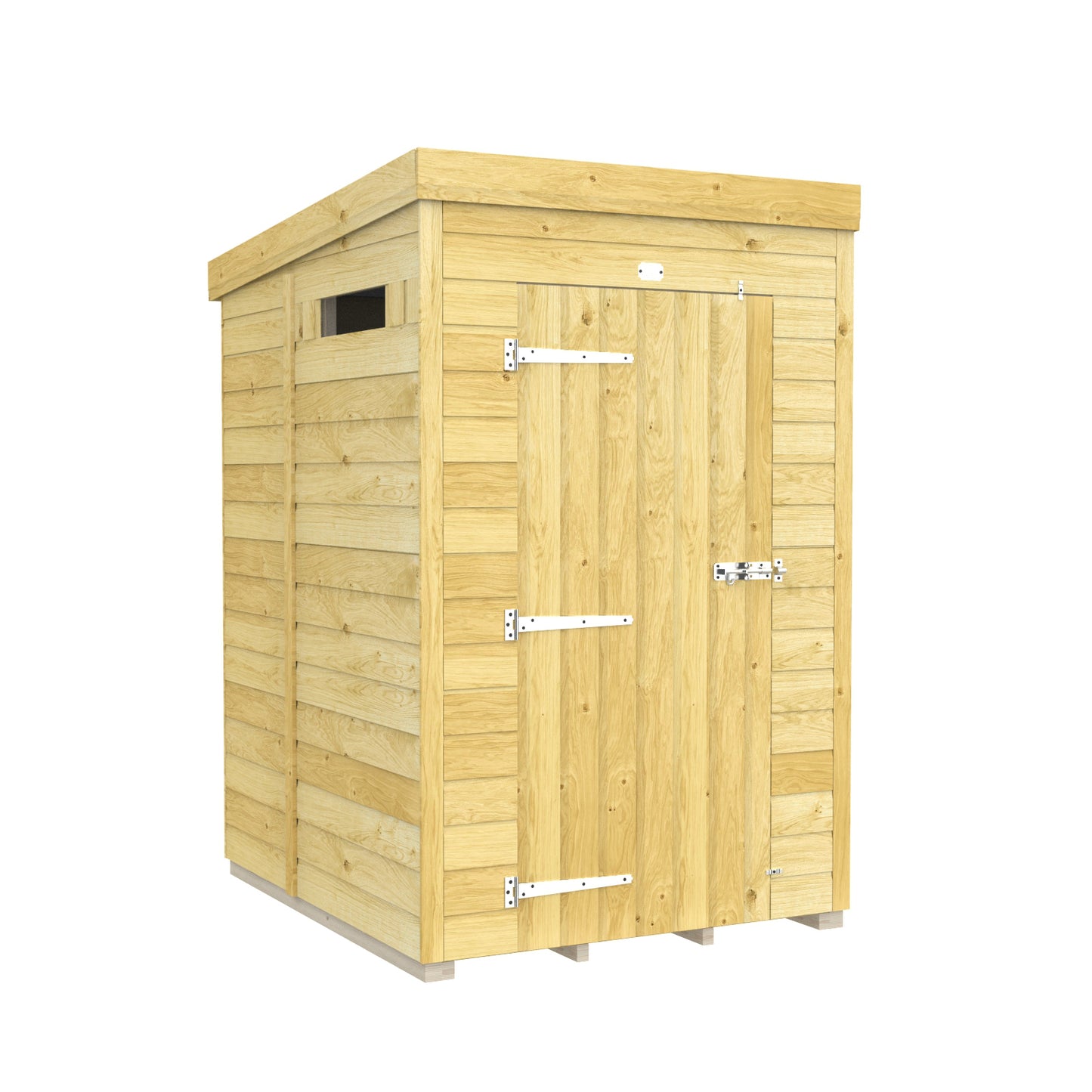 Elmstead Pent Security Shed Single Door External View
