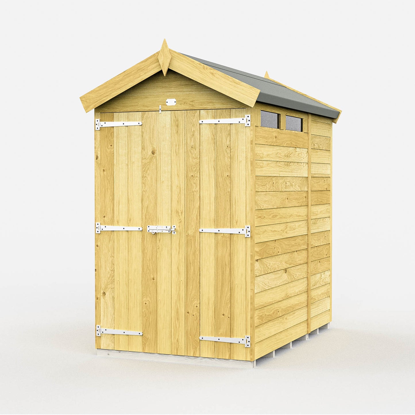 Elmstead Apex Security Shed Double Door External View