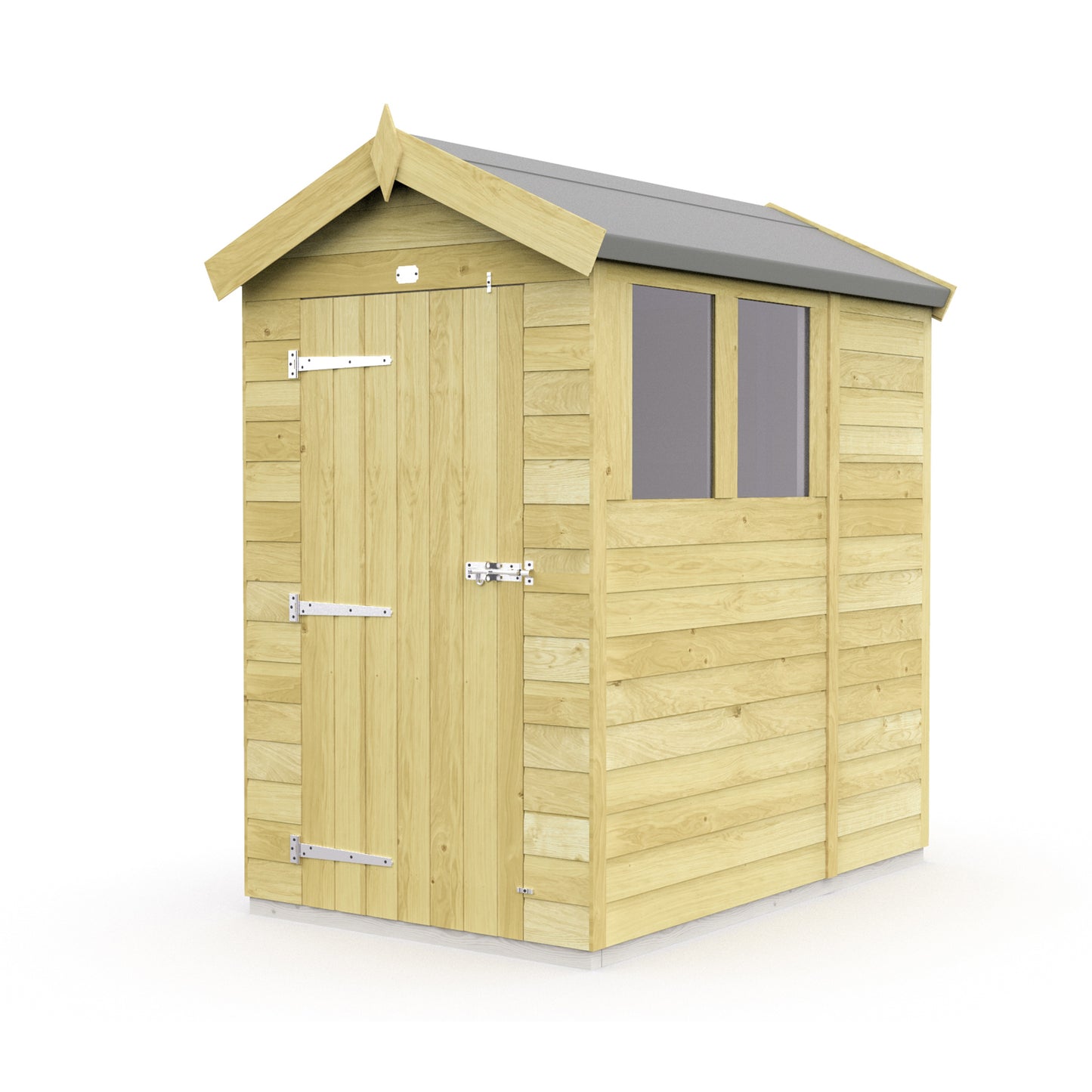 Elmstead Apex Shed Single Door With Windows External View