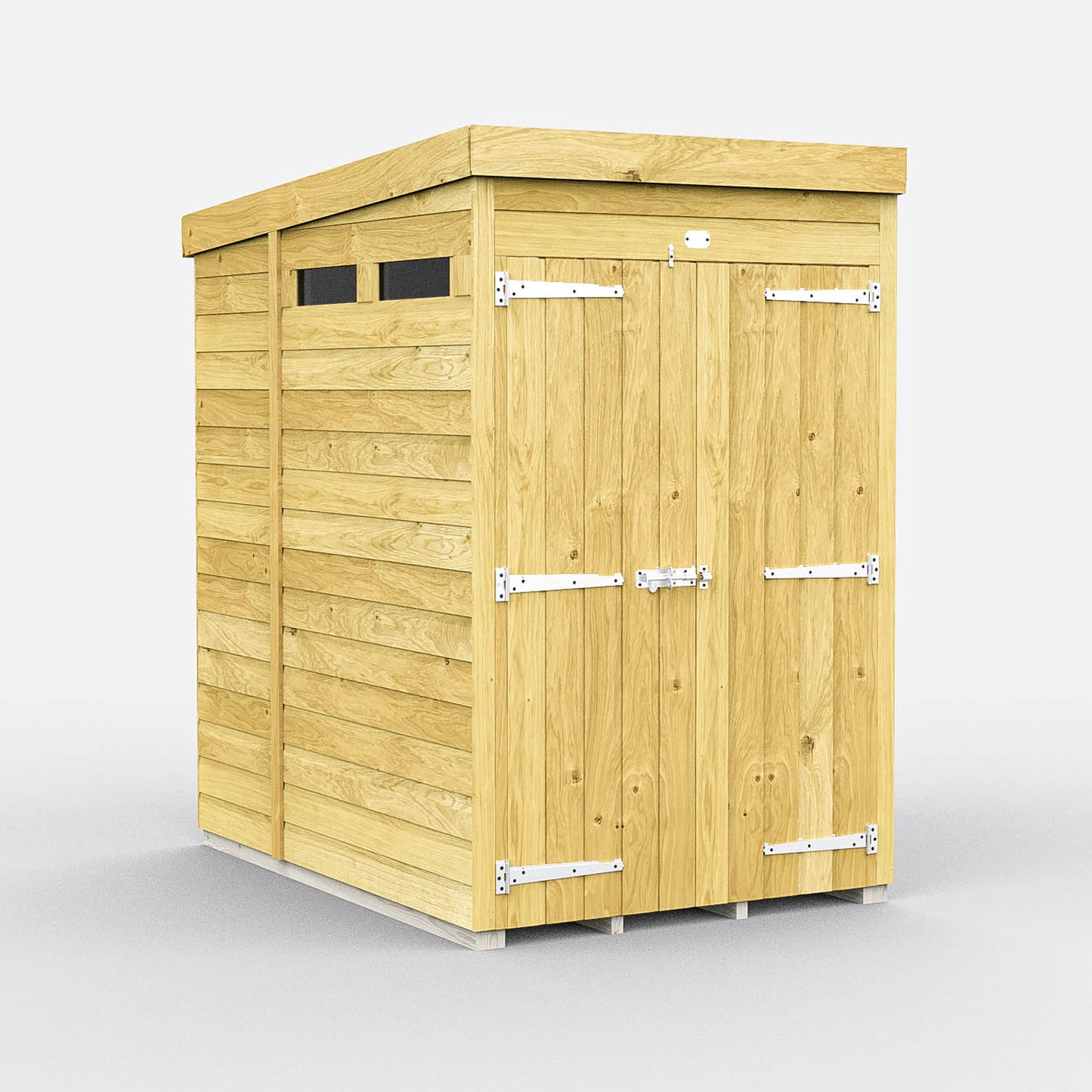 Elmstead Pent Security Shed Double Door External View