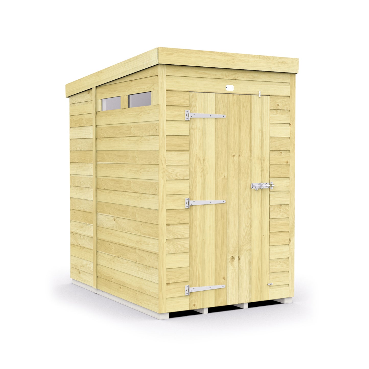 Elmstead Pent Security Shed Single Door External View