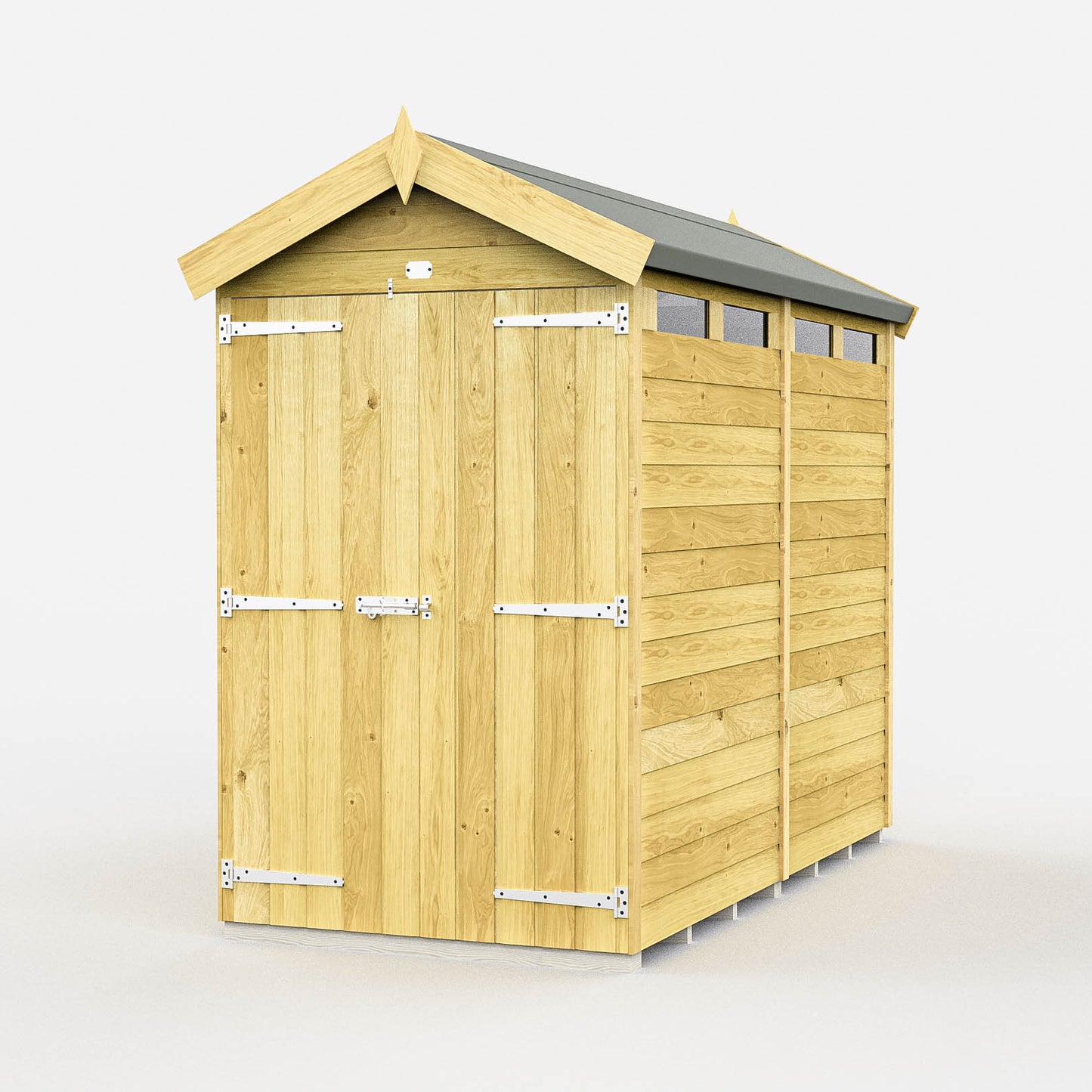 Elmstead Apex Security Shed Double Door External View
