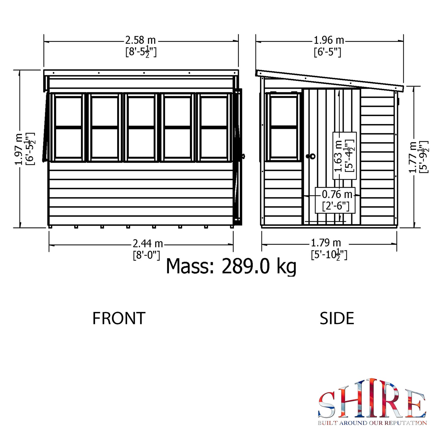Shire Sun Pent Shiplap Potting Shed 8x6