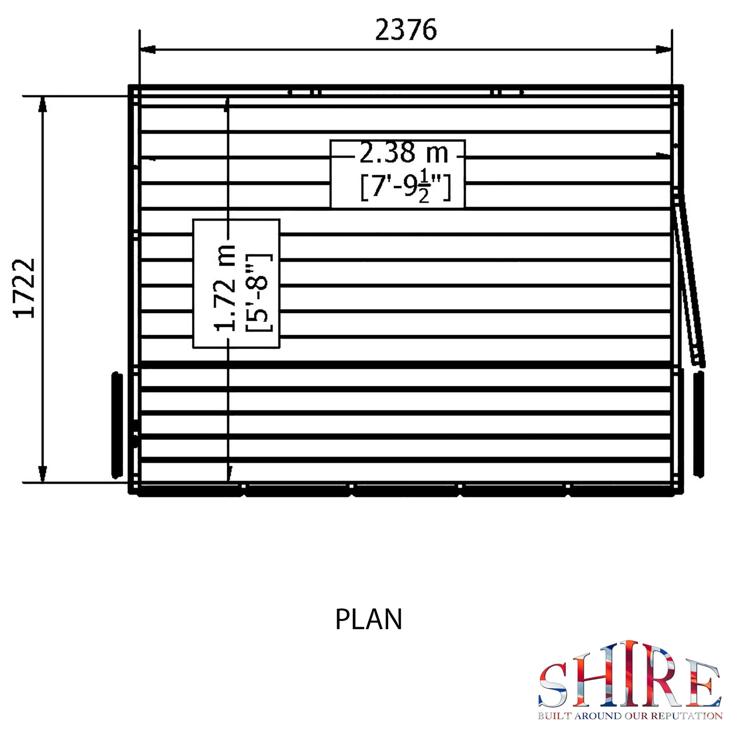 Shire Sun Pent Shiplap Potting Shed 8x6