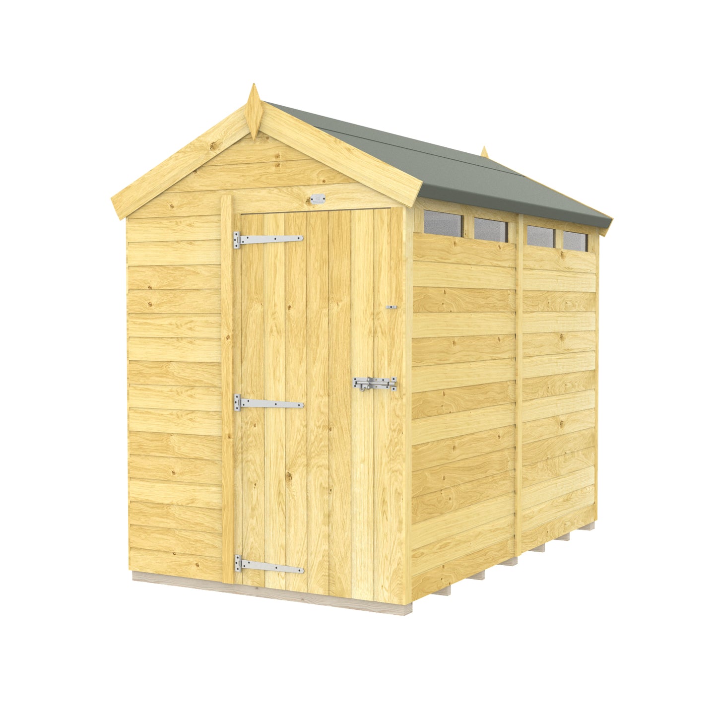 Elmstead Apex Security Shed Single Door External View