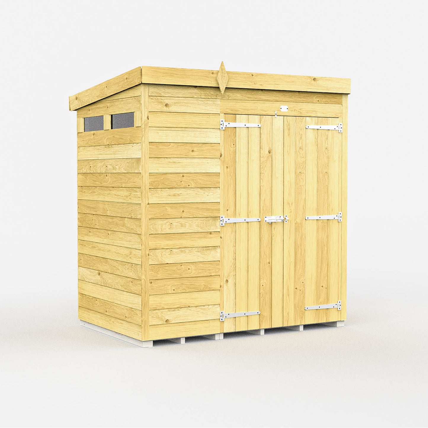 Elmstead Pent Security Shed Double Door External View