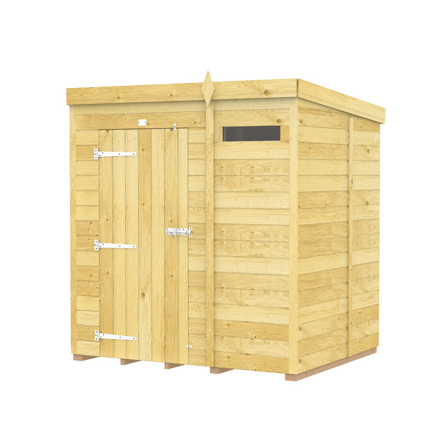 Elmstead Pent Security Shed Single Door External View