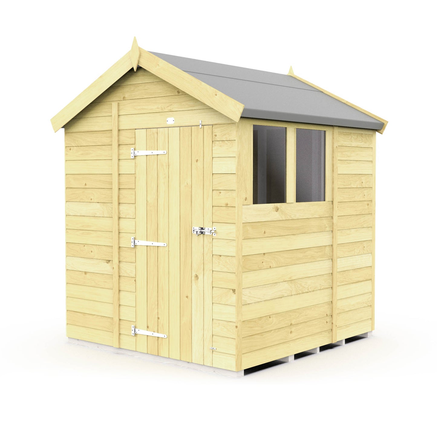 Elmstead Apex Shed Single Door With Windows External View