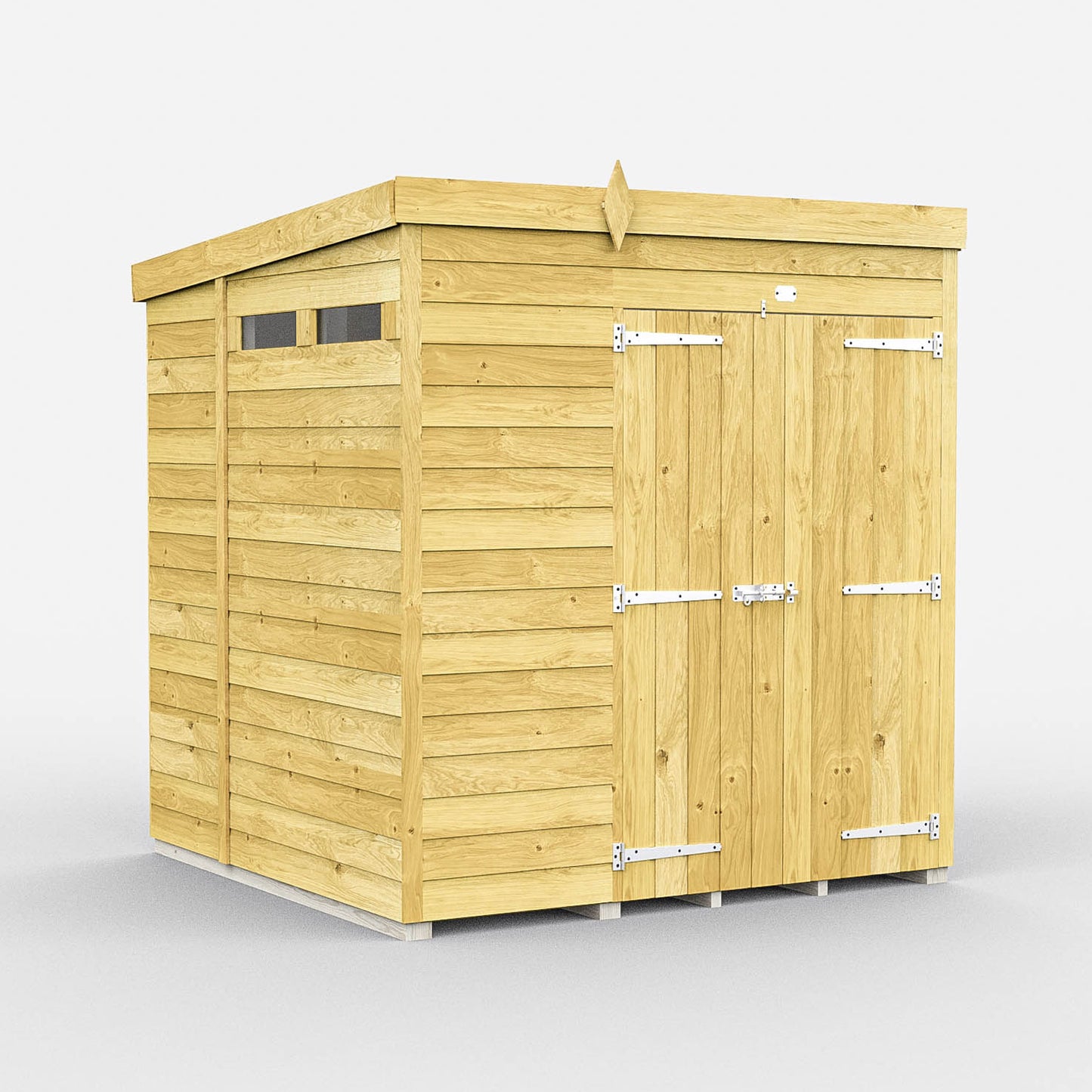 Elmstead Pent Security Shed Double Door External View