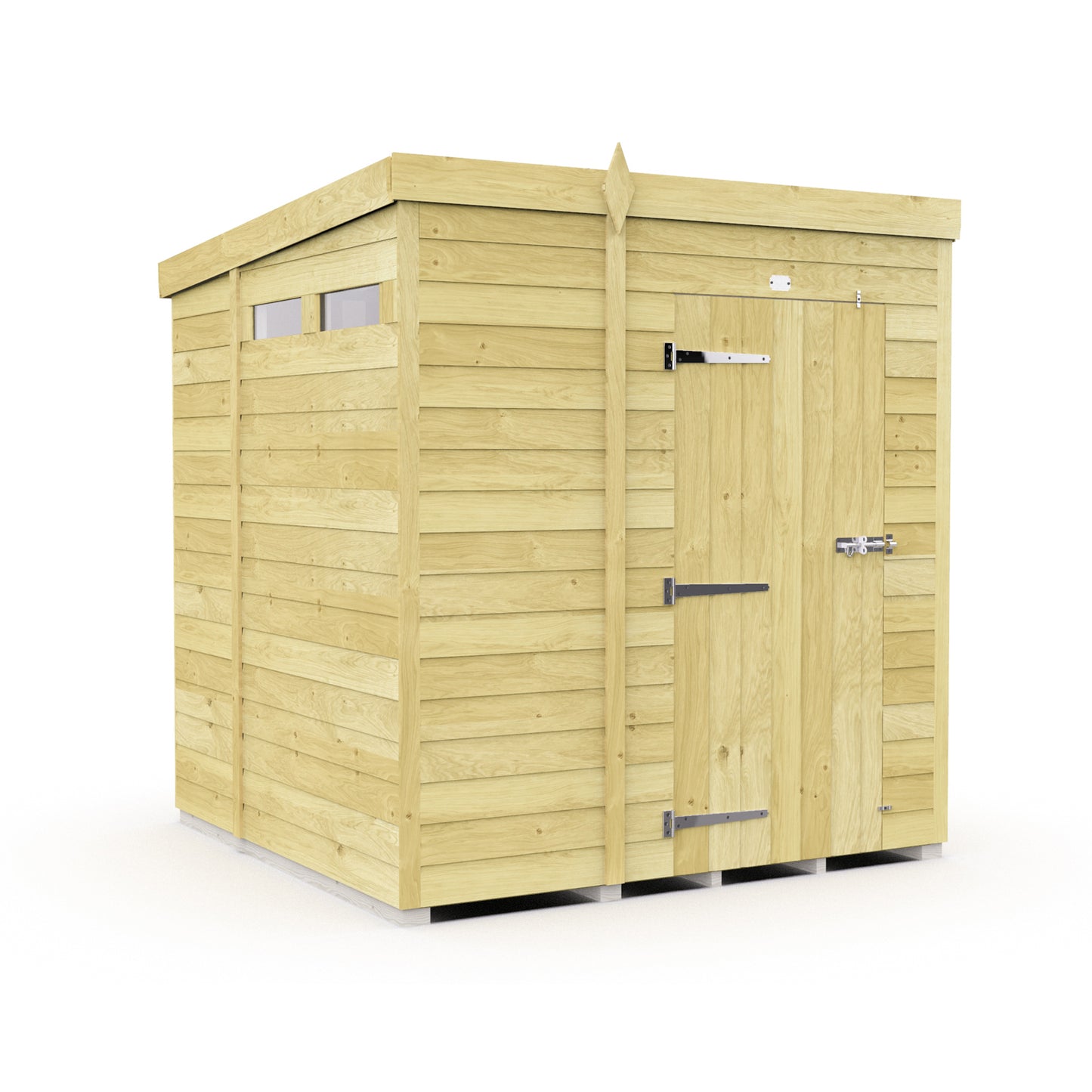 Elmstead Pent Security Shed Single Door External View