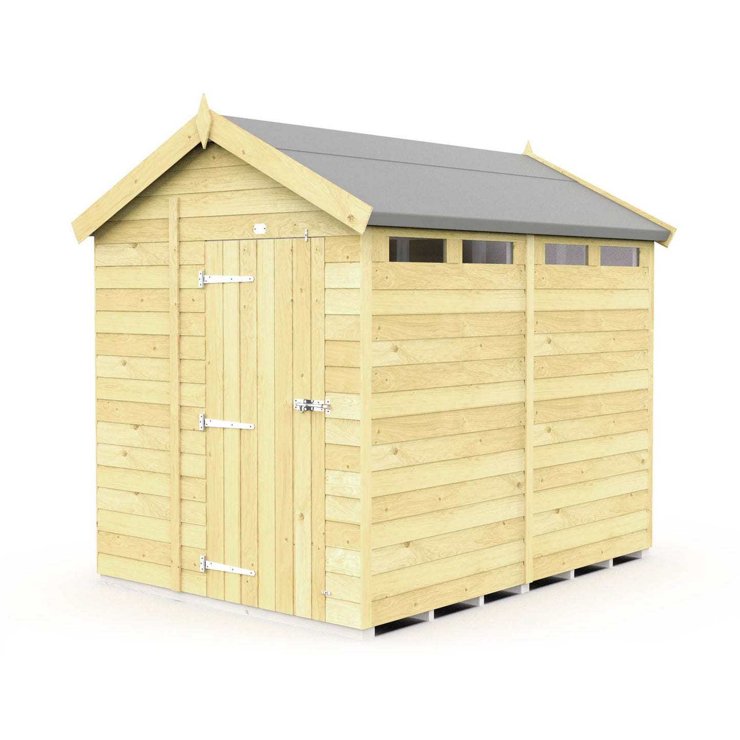 Elmstead Apex Security Shed Single Door External View