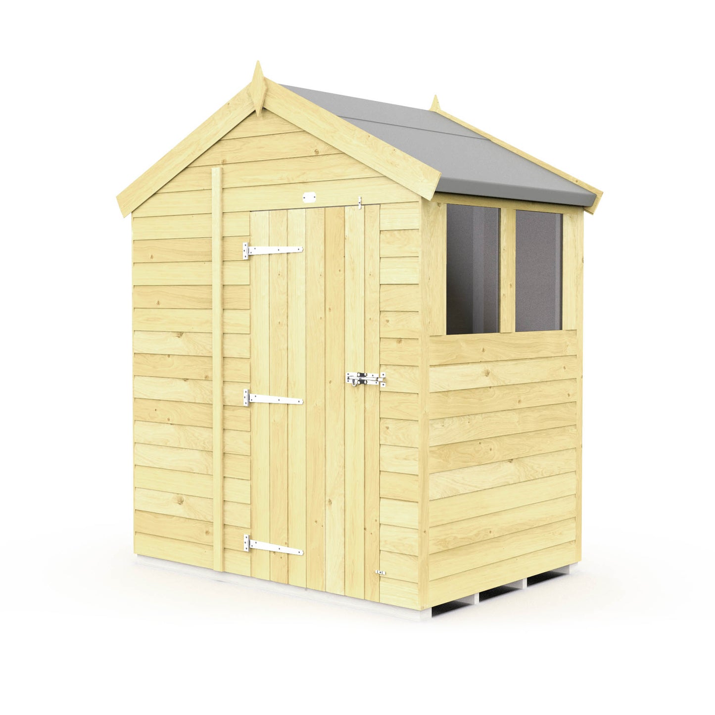 Elmstead Apex Shed Single Door With Windows External View