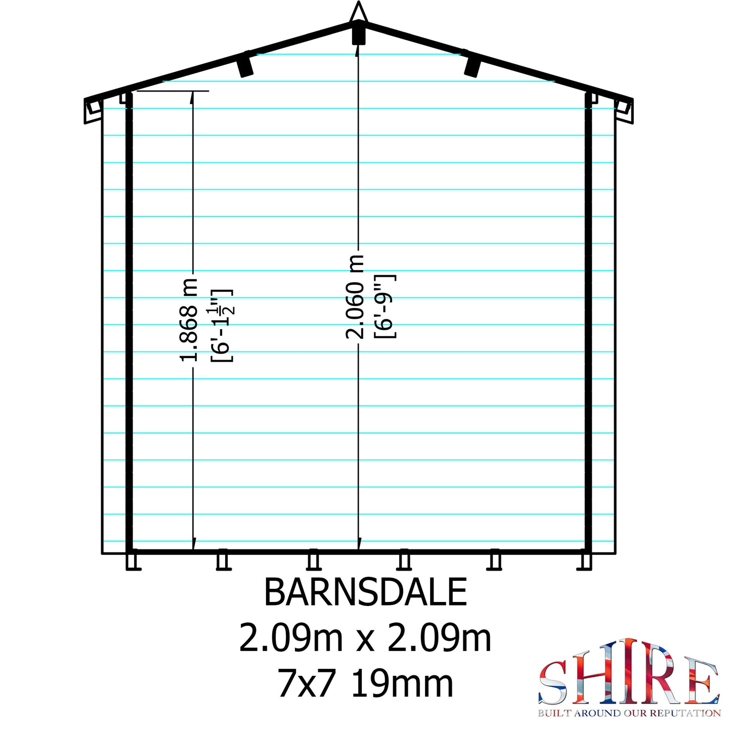 Shire Barnsdale 19mm Log Cabin 7x7