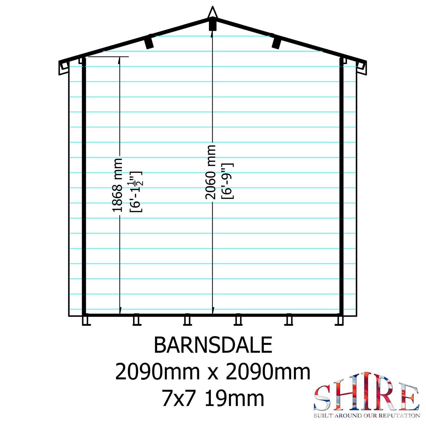 Shire Barnsdale 19mm Log Cabin 7x7