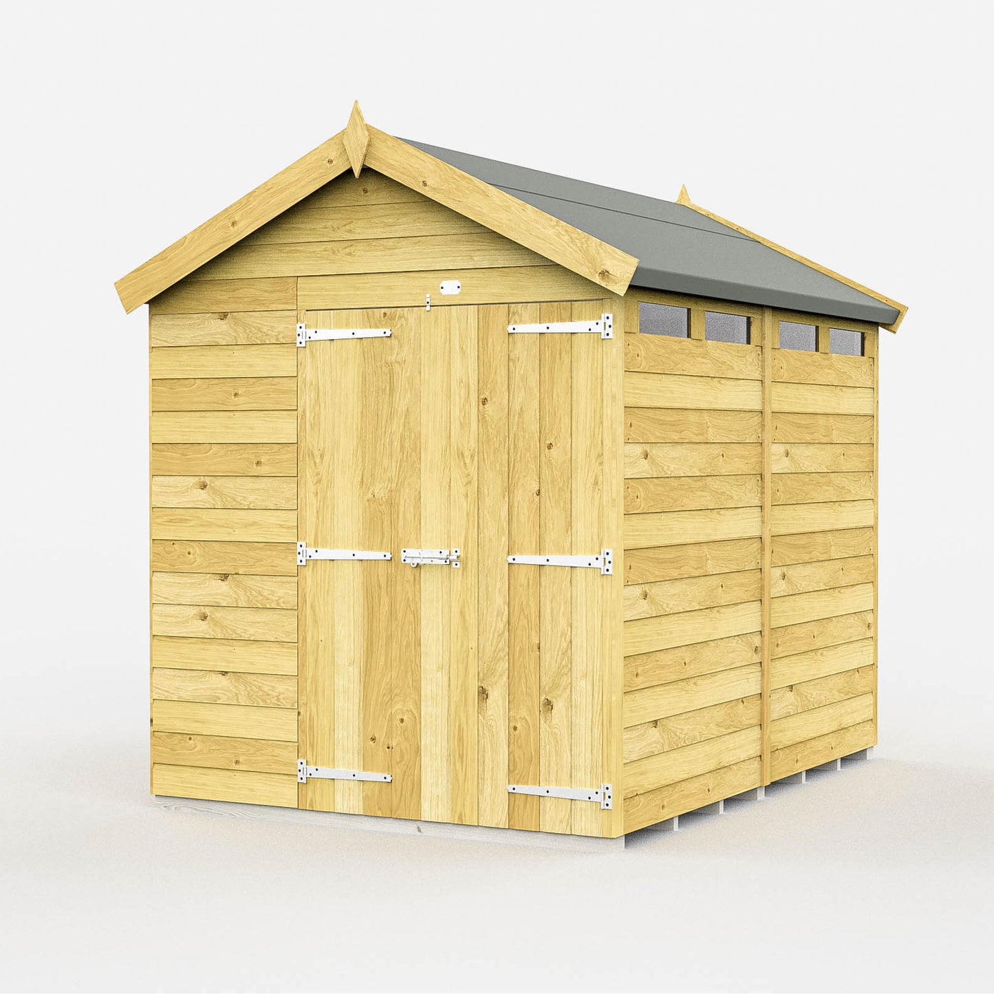 Elmstead Apex Security Shed Double Door External View