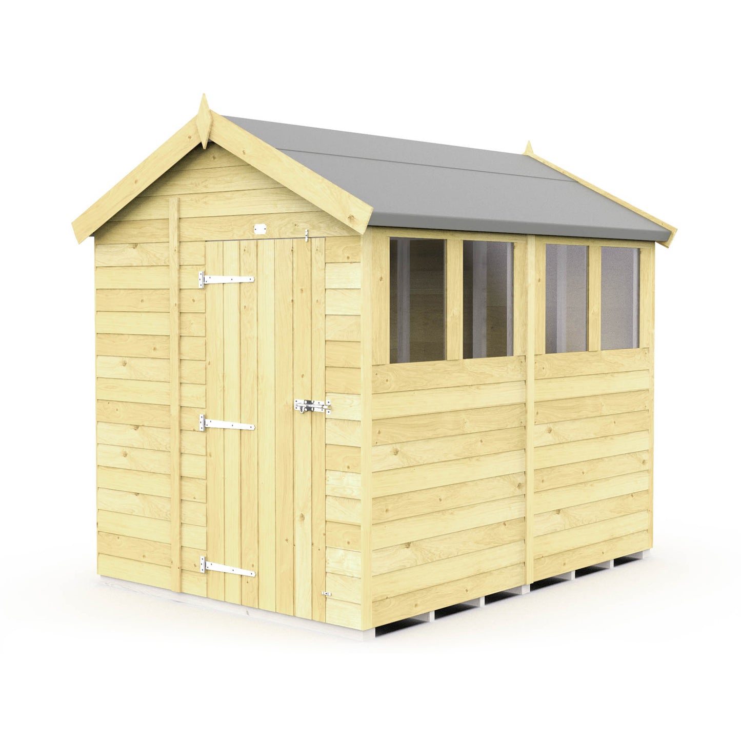 Elmstead Apex Shed Single Door With Windows External View