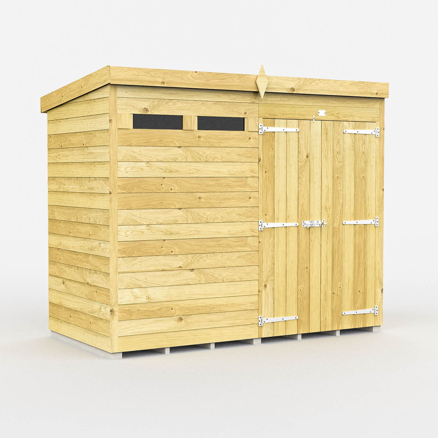 Elmstead Pent Security Shed Double Door External View