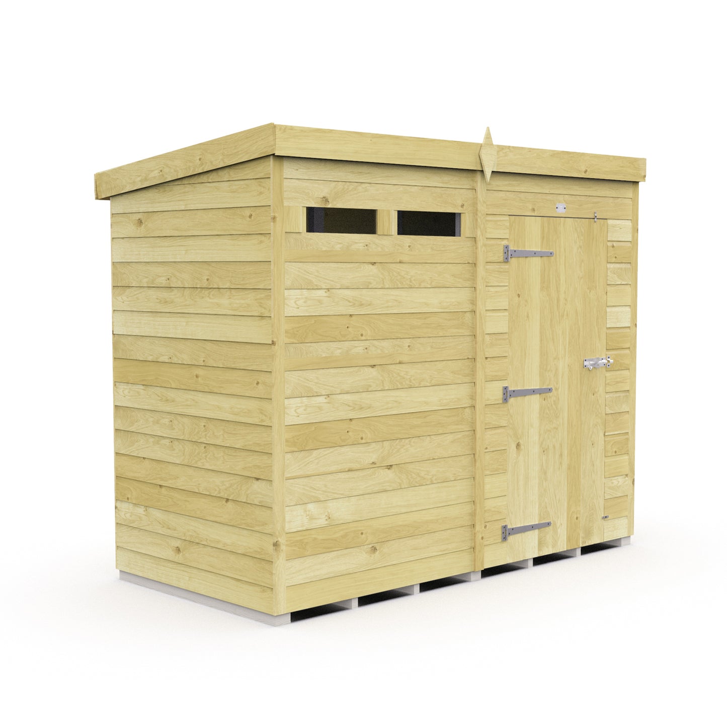 Elmstead Pent Security Shed Single Door External View