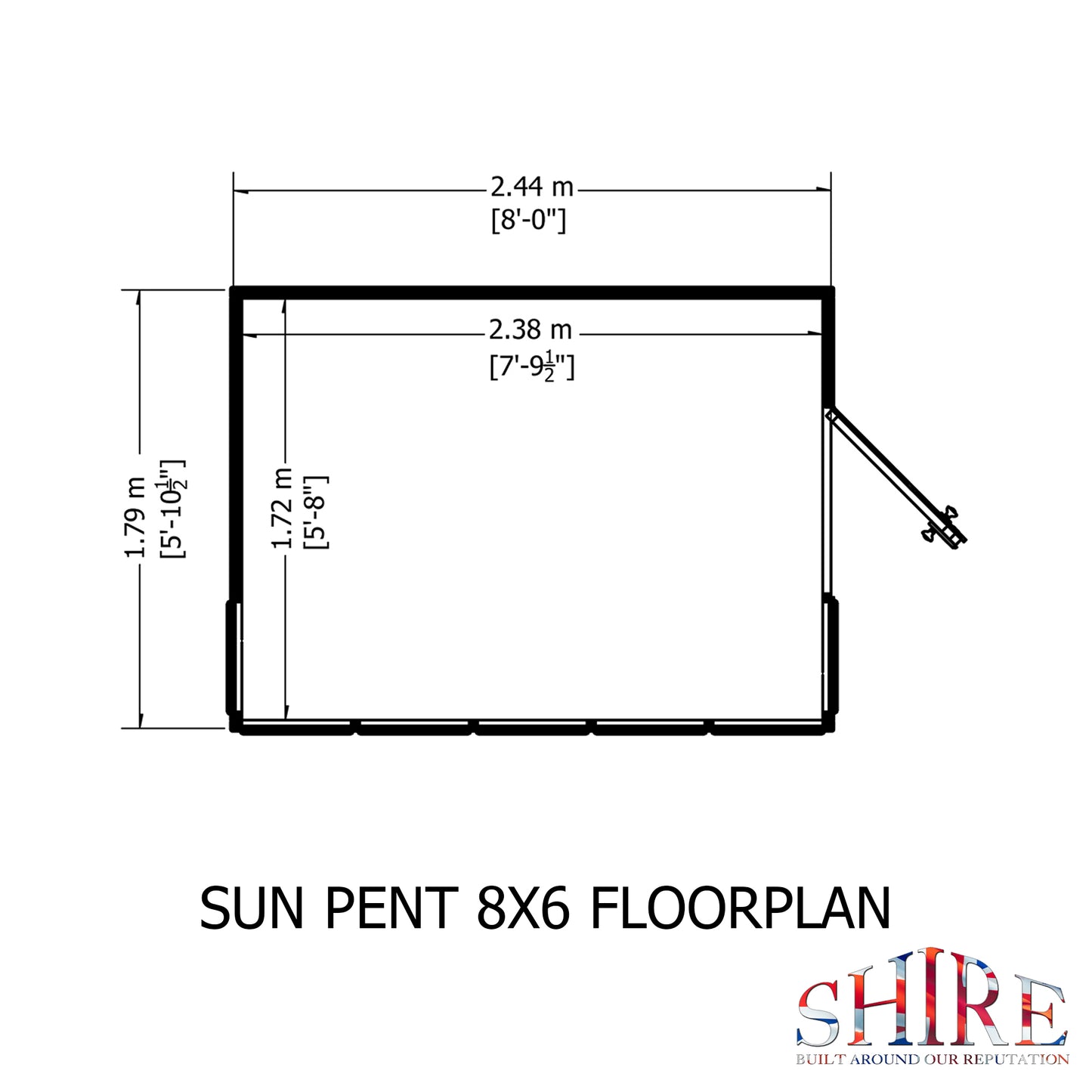 Shire Sun Pent Shiplap Potting Shed 8x6