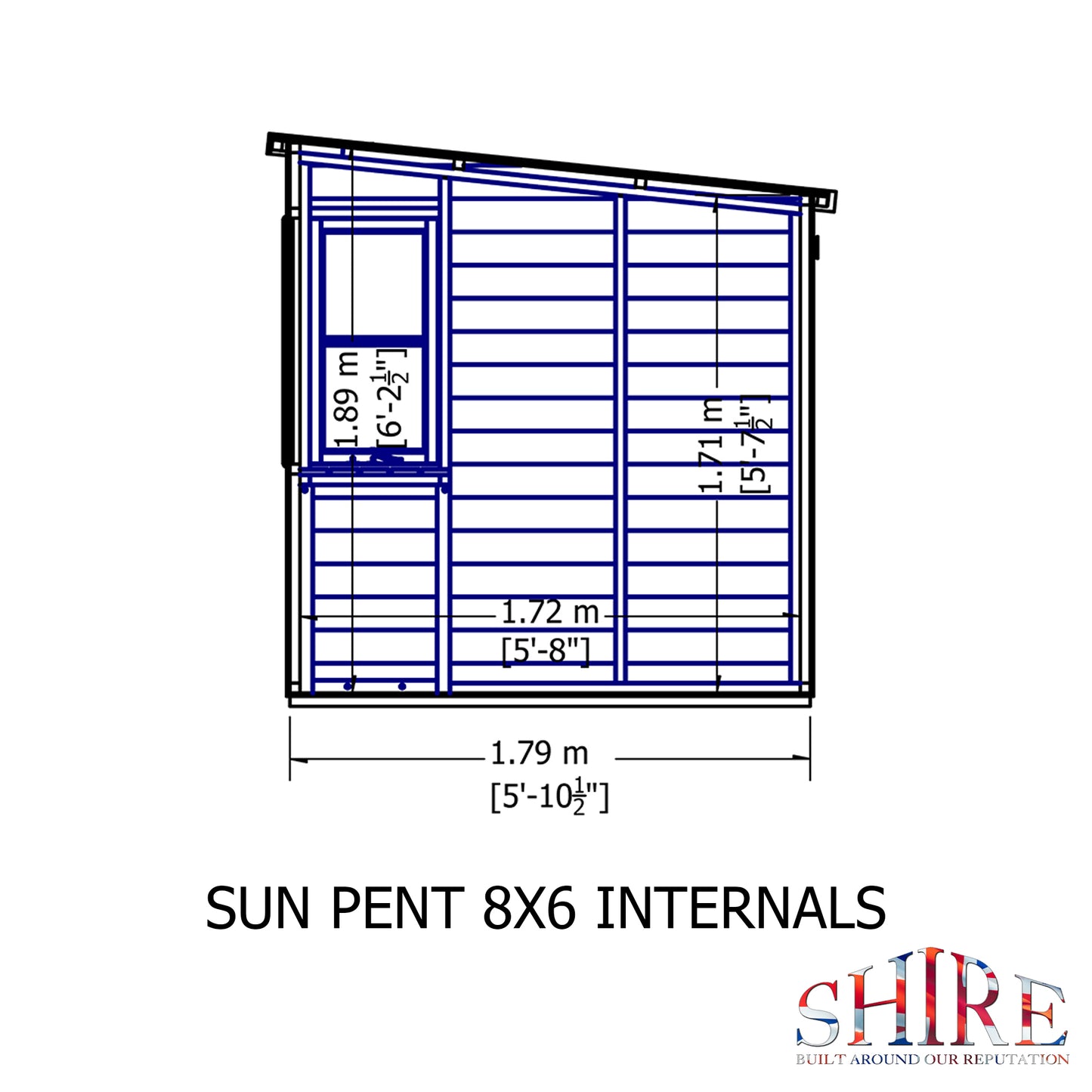 Shire Sun Pent Shiplap Potting Shed 8x6