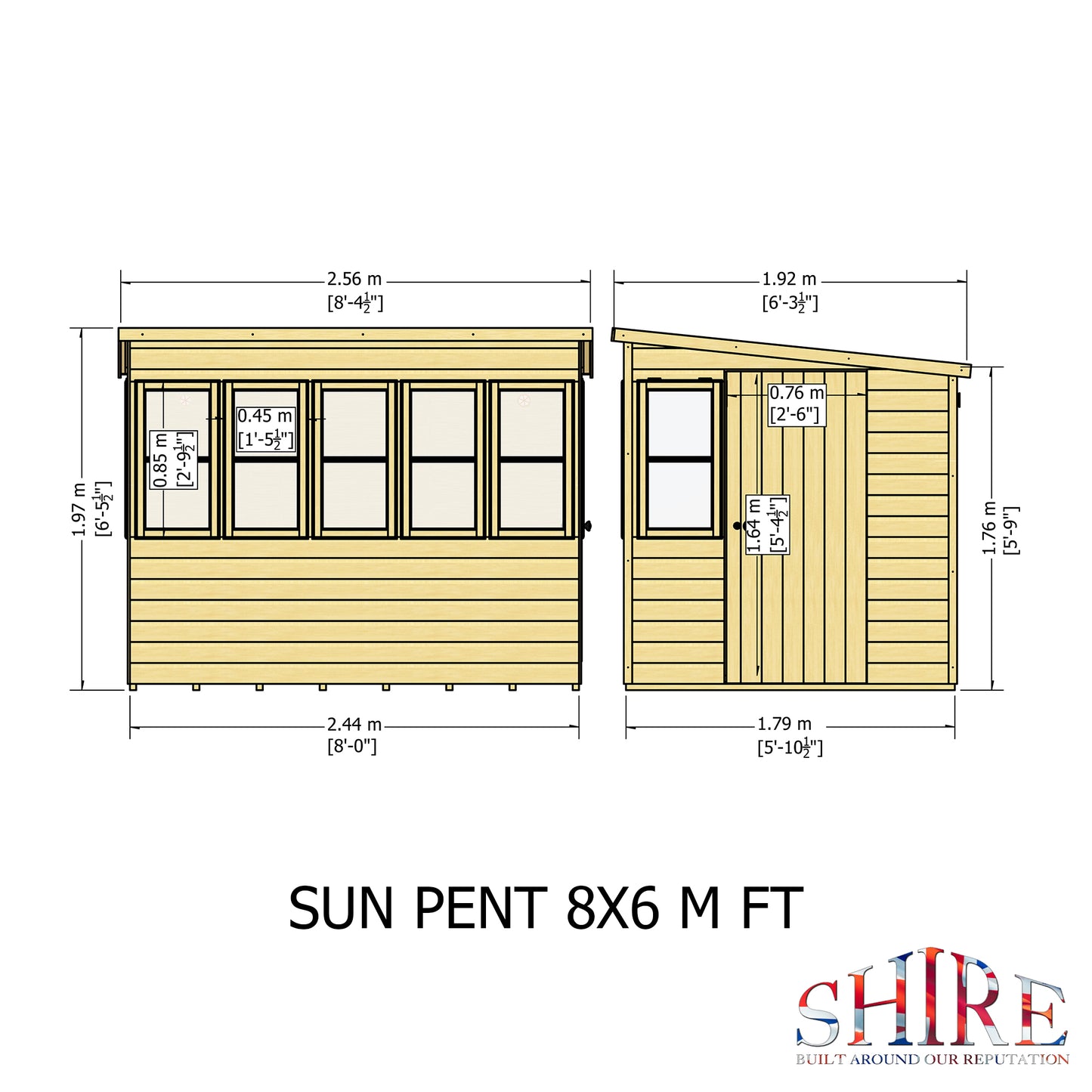 Shire Sun Pent Shiplap Potting Shed 8x6
