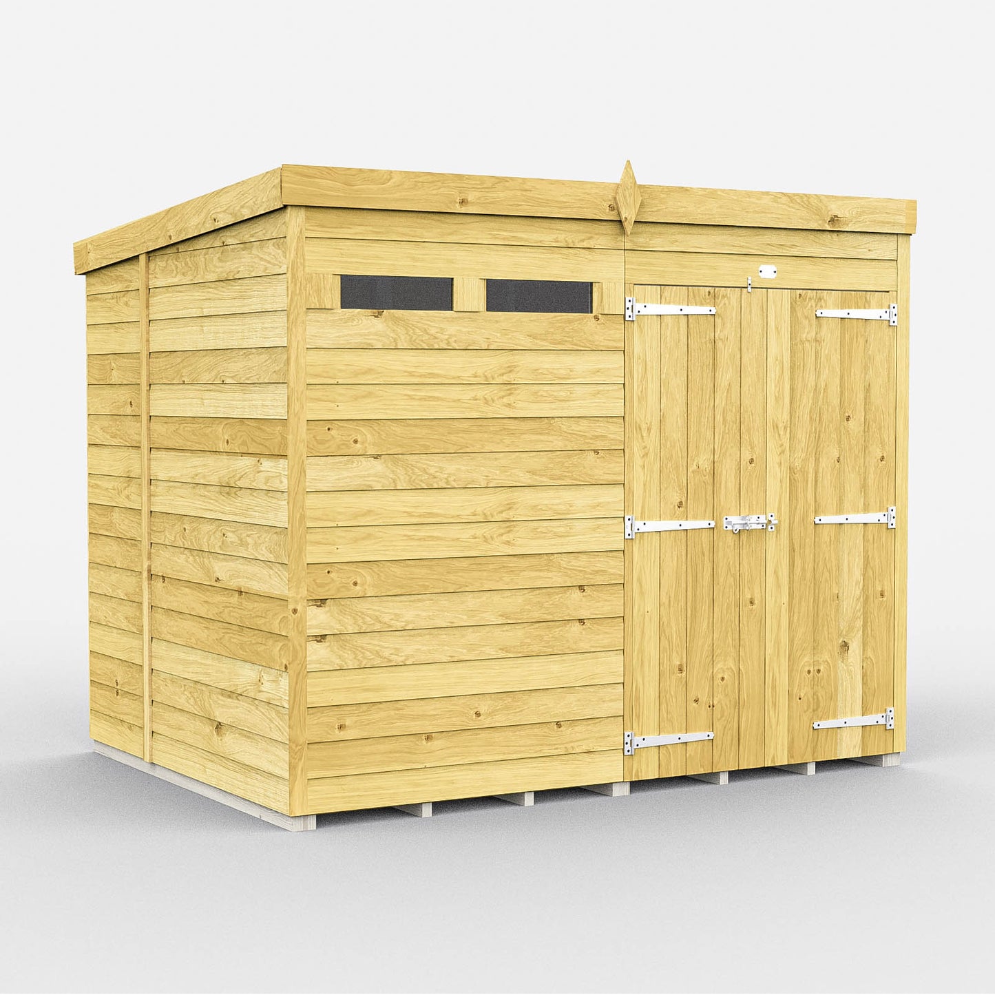 Elmstead Pent Security Shed Double Door External View